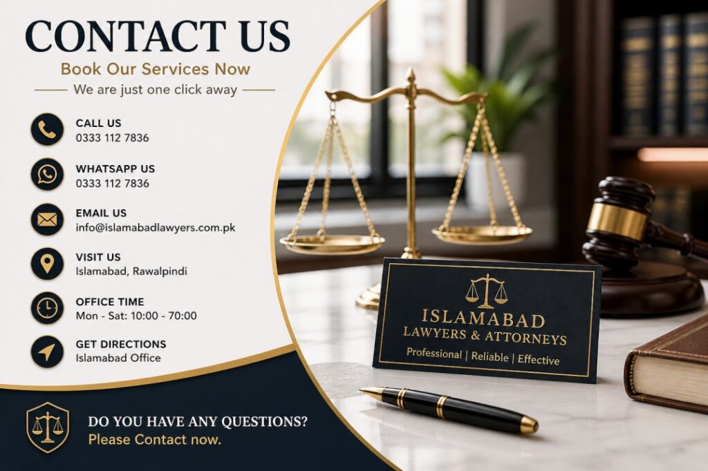 Contact Islamabad Lawyers and Attorneys office for legal services in Islamabad and Rawalpindi