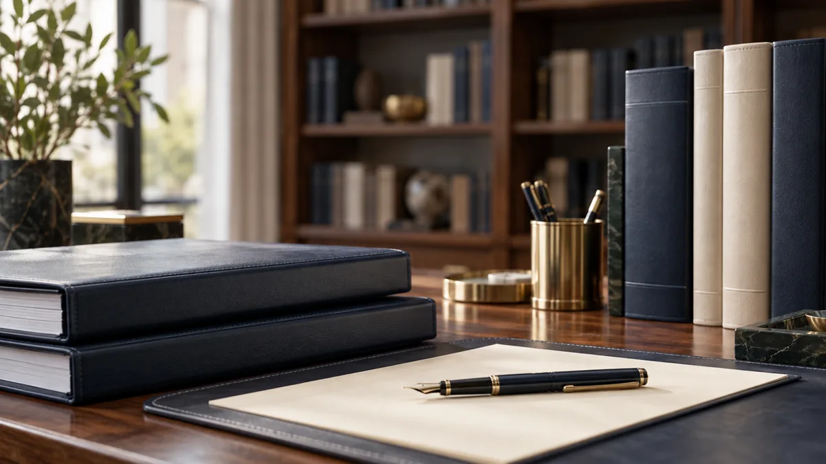 Illustration of organised legal research materials and document folders